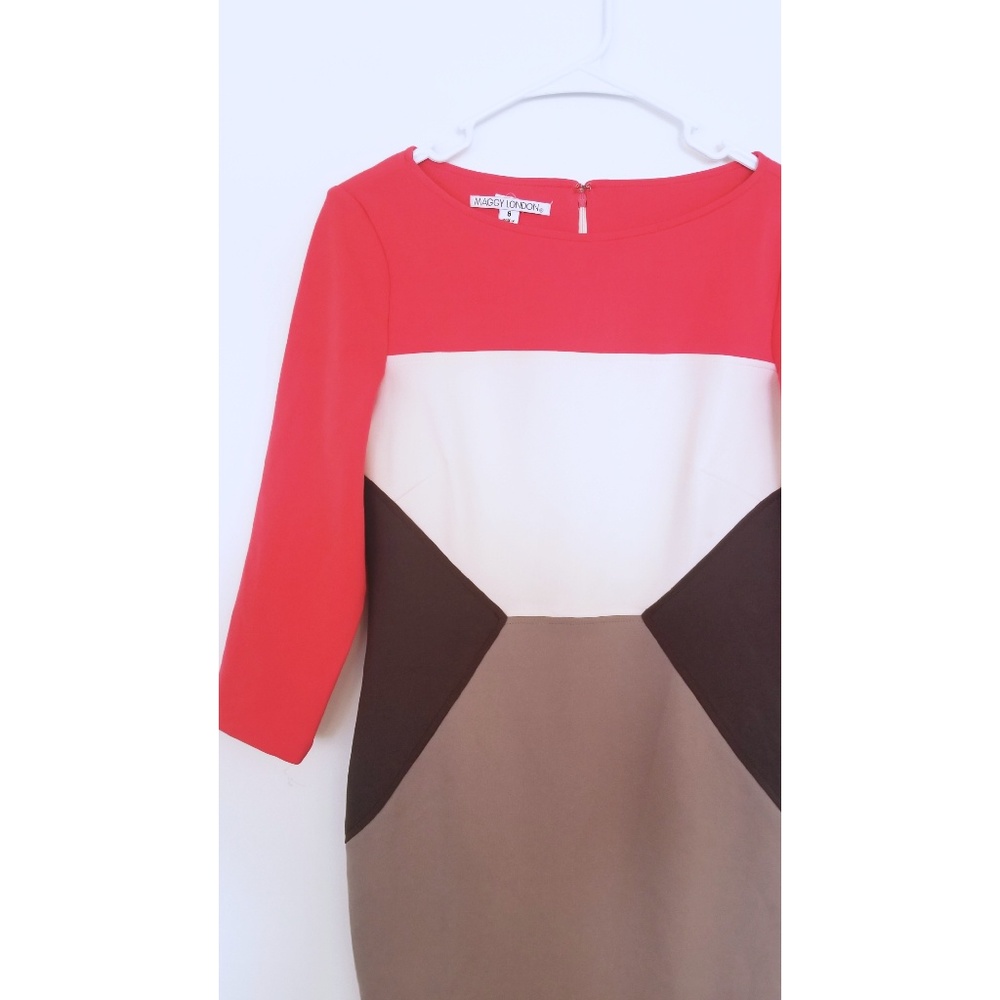 Maggy London Sheath Colorblock Dress - Picture 3 of 7